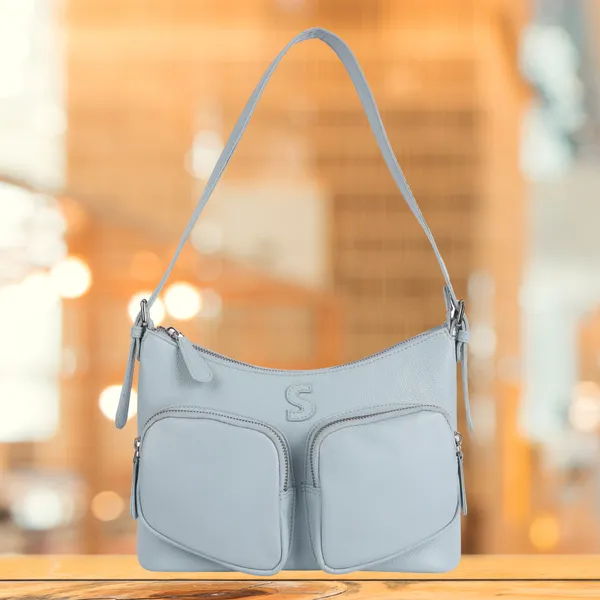 Grey_Detachable_Strap_&_Zip_Closure_Shoulder_Bag_For_Women