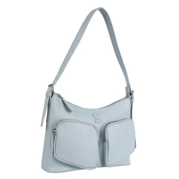 Grey_Detachable_Strap_&_Zip_Closure_Shoulder_Bag_For_Women