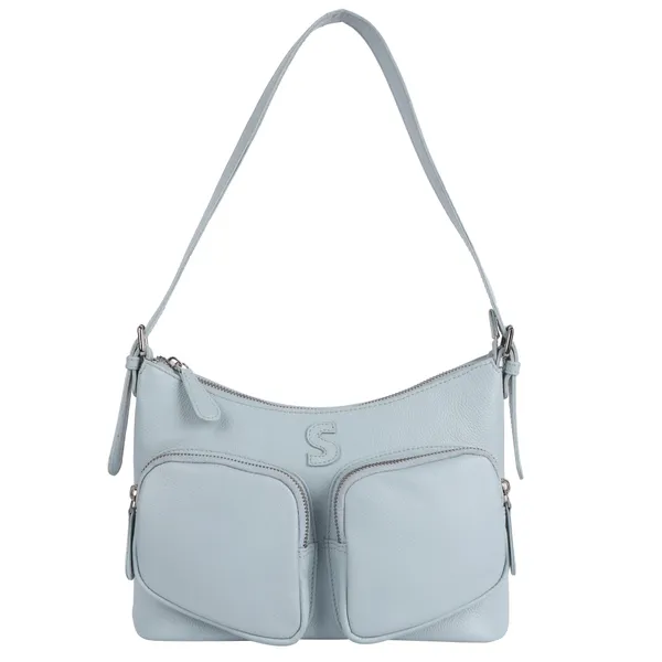 Grey_Detachable_Strap_&_Zip_Closure_Shoulder_Bag_For_Women