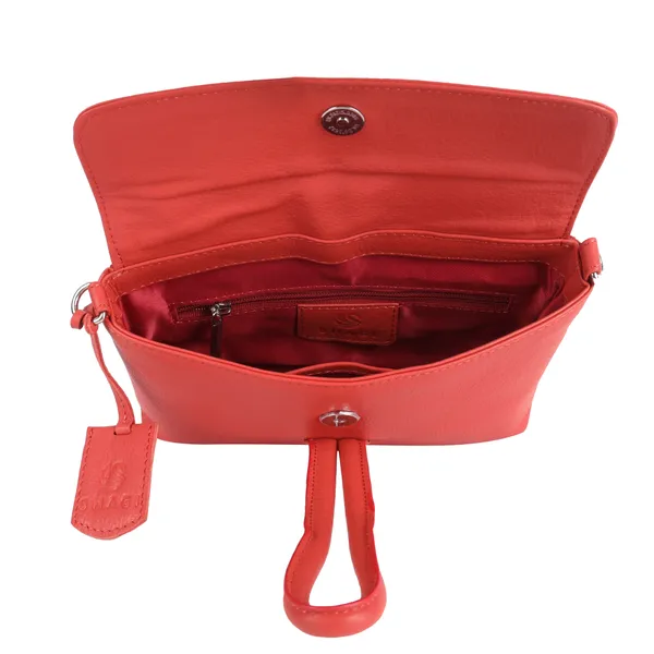 Coral_Red_Detachable_Strap_&_Zip_Closure_Shoulder_Bag_For_Women