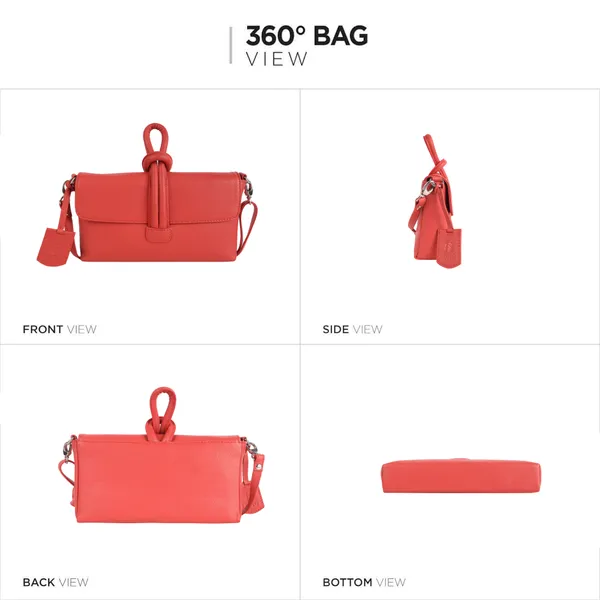 Coral_Red_Detachable_Strap_&_Zip_Closure_Shoulder_Bag_For_Women