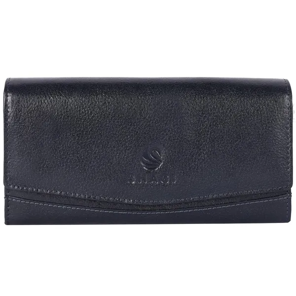 Dark_Blue_Genuine_Leather_Hand_Crafted_With_Snap_Closure_Clutch_For_Women