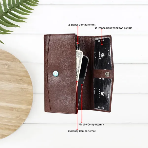 Dark_Brown_Genuine_Leather_Hand_Crafted_With_Snap_Closure_Clutch_For_Women