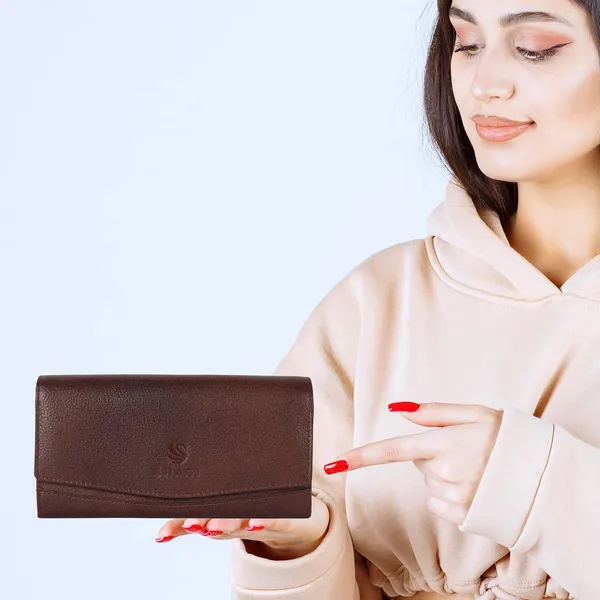 Dark_Brown_Genuine_Leather_Hand_Crafted_With_Snap_Closure_Clutch_For_Women