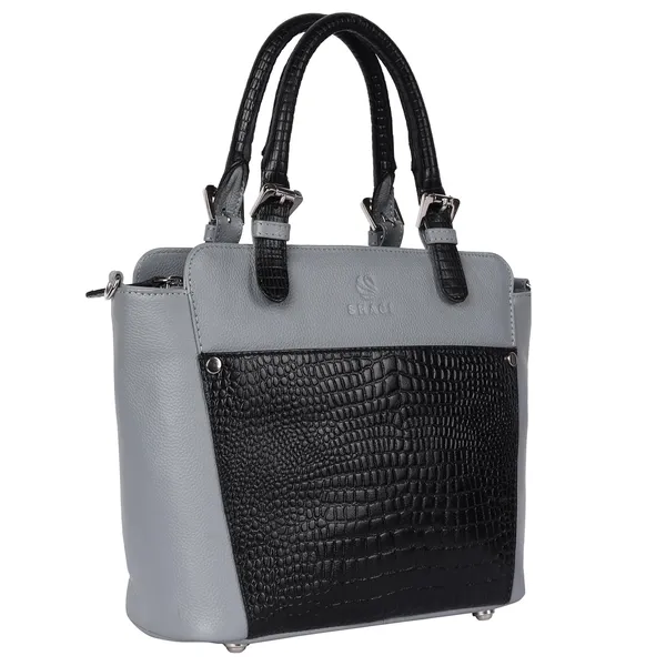 Grey_&_Black_Genuine_Leather_Hand_Crafted_Solid_Satchel_For_Women