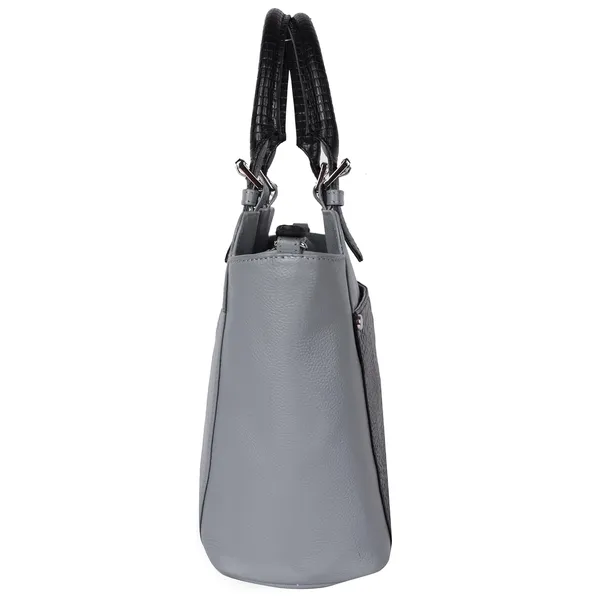 Grey_&_Black_Genuine_Leather_Hand_Crafted_Solid_Satchel_For_Women