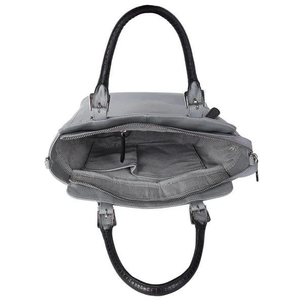 Grey_&_Black_Genuine_Leather_Hand_Crafted_Solid_Satchel_For_Women