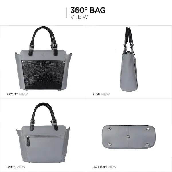 Grey_&_Black_Genuine_Leather_Hand_Crafted_Solid_Satchel_For_Women