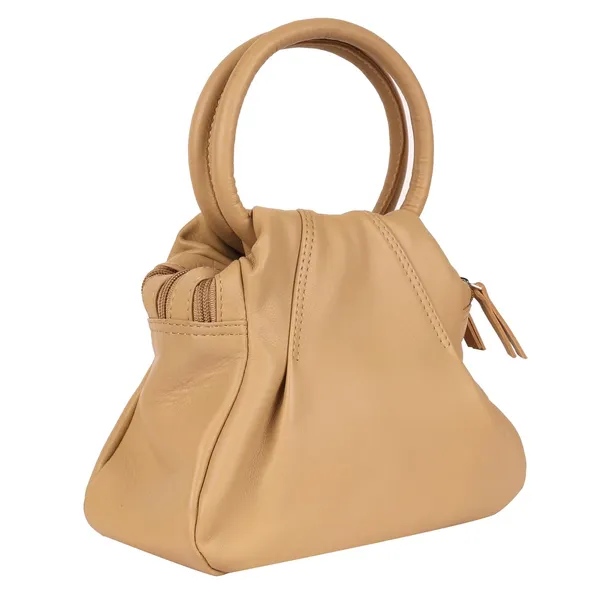Light_Brown_Genuine_Leather_Handcrafted_Mini_Handheld_Bag_For_Women