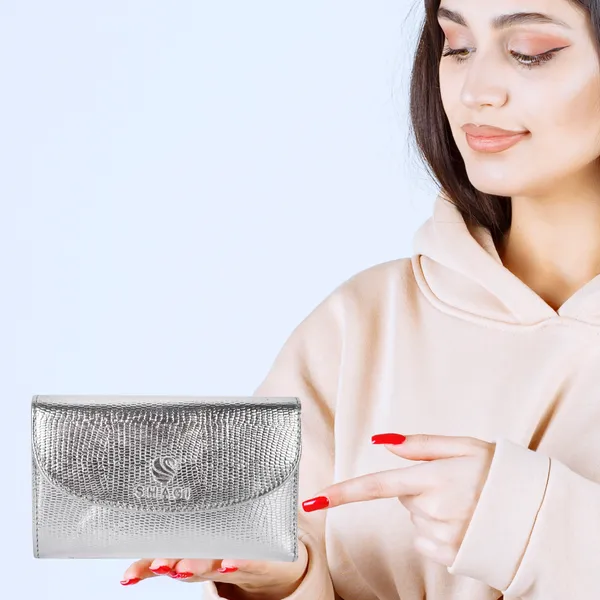 Silver_Genuine_Leather_Handcrafted_Clutch_For_Women