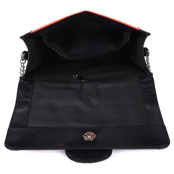 Orange_&_Black_Genuine_Leather_Hand_Crafted_Sling_Bag_For_Women