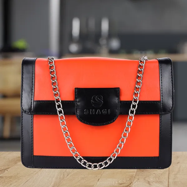 Orange_&_Black_Genuine_Leather_Hand_Crafted_Sling_Bag_For_Women