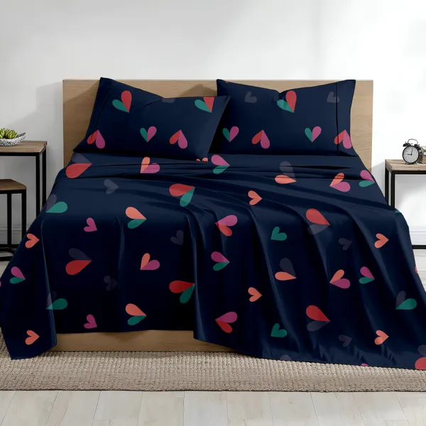 Navy_Blue_Heart_Super_Soft_Elegant_Printed_Bedsheet__With_2_Pillow_Covers_92"_x_102"_Inches