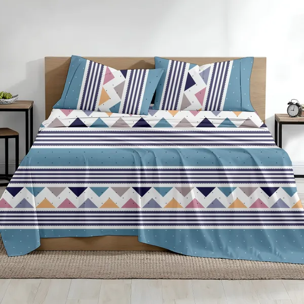 Blue_Stripes_Print_Super_Soft_Elegant_Printed_Bedsheet__With_2_Pillow_Covers_92"_x_102"_Inches
