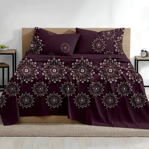 Wine_floral_Print_Super_Soft_Elegant_Printed_Bedsheet__With_2_Pillow_Covers_92"_x_102"_Inches