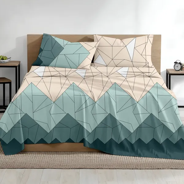 Ivory_Blue_Zic_Zac_Print_Super_Soft_Elegant_Printed_Bedsheet__With_2_Pillow_Covers_92"_x_102"_Inches