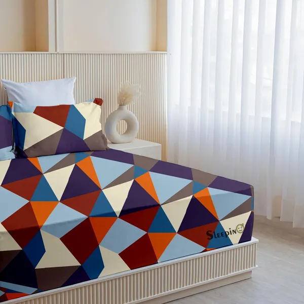 Multicolor_Geometric_Super_Soft_Elegant_Printed_Bedsheet__With_2_Pillow_Covers_92"_x_102"_Inches