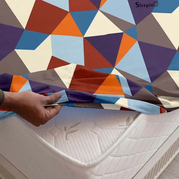 Multicolor_Geometric_Super_Soft_Elegant_Printed_Bedsheet__With_2_Pillow_Covers_92"_x_102"_Inches