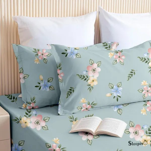 Sky_Blue_floral_Print_Super_Soft_Elegant_Printed_Bedsheet__With_2_Pillow_Covers_92"_x_102"_Inches