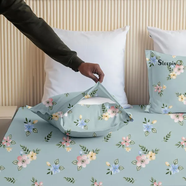 Sky_Blue_floral_Print_Super_Soft_Elegant_Printed_Bedsheet__With_2_Pillow_Covers_92"_x_102"_Inches