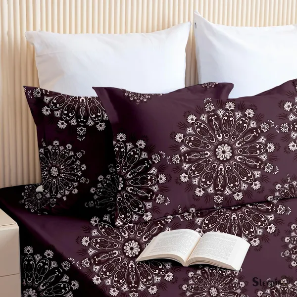 Wine_All_Around_Cotton_Fitted_Elastic_Bedsheet_With_2_Pillow_Covers