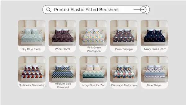 Diamond_Multicolor_All_Around_Cotton_Fitted_Elastic_Bedsheet_With_2_Pillow_Covers