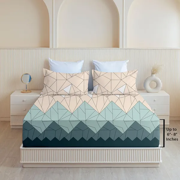 Ivory_All_Around_Cotton_Fitted_Elastic_Bedsheet_With_2_Pillow_Covers