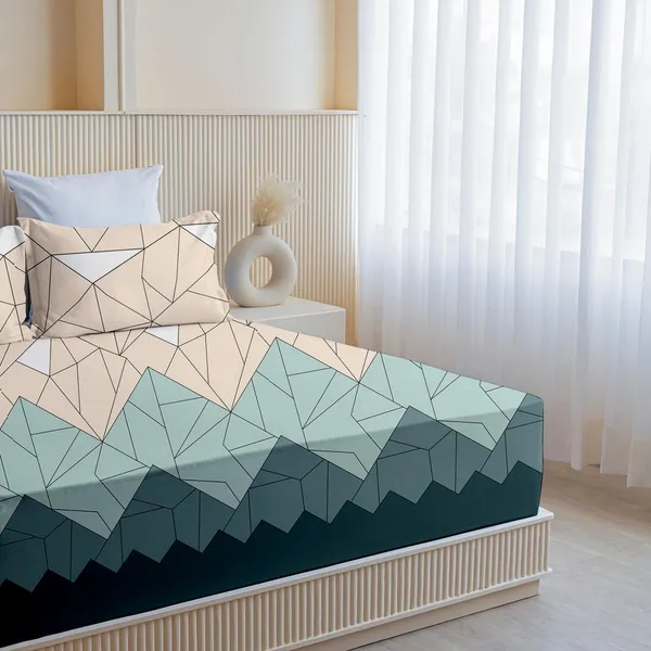 Ivory_Blue_Zic_Zac_Print_Super_Soft_Elegant_Printed_Bedsheet__With_2_Pillow_Covers_92"_x_102"_Inches