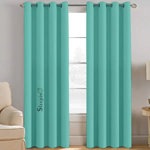 SEEPINO_Blackout_Curtains_-_9_Feet_Long_Door_Blackout_Curtains_Set_of_-_2_|_100%_Room_Darkening_Thermal_Insulated_Curtain_|_Aqua_Blue