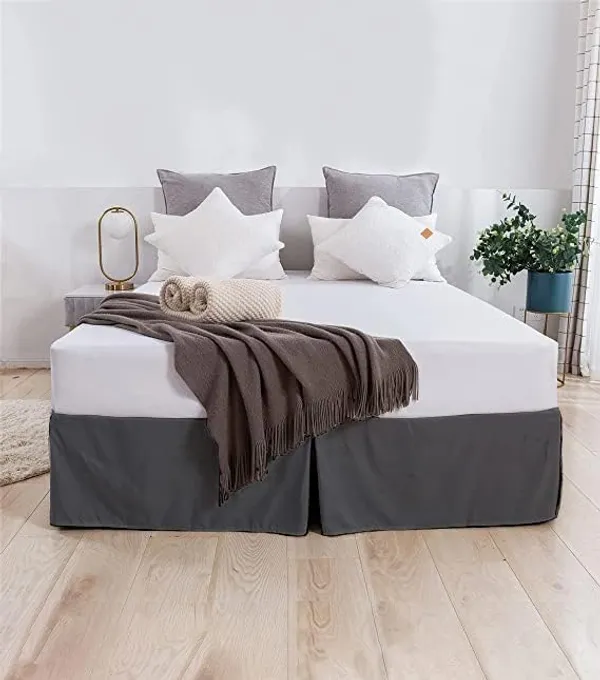 Dark_Grey_Easy_Fit_Box_Pleated_Bed_Skirt