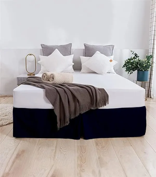Navy_Blue_Easy_Fit_Box_Pleated_Bed_Skirt