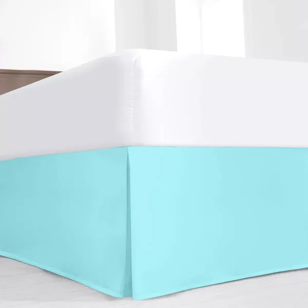 Sky_Blue_Easy_Fit_Box_Pleated_Bed_Skirt