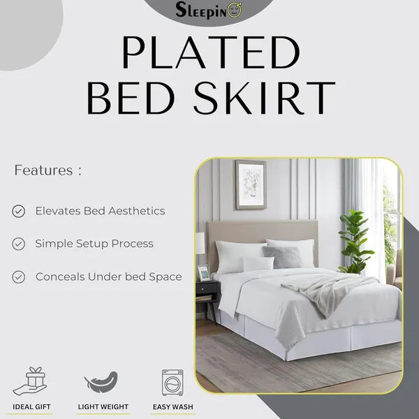 White_Easy_Fit_Box_Pleated_Bed_Skirt