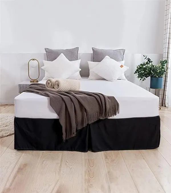 Black_Easy_Fit_Box_Pleated_Bed_Skirt