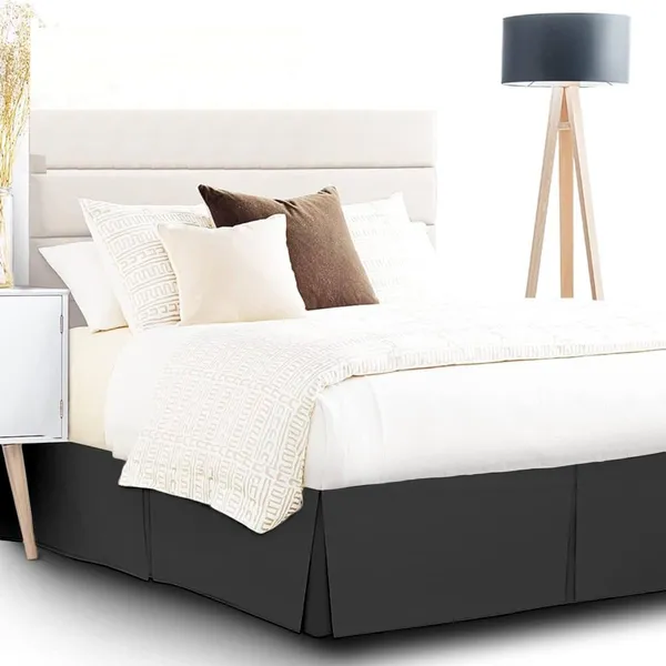 Black_Easy_Fit_Box_Pleated_Bed_Skirt