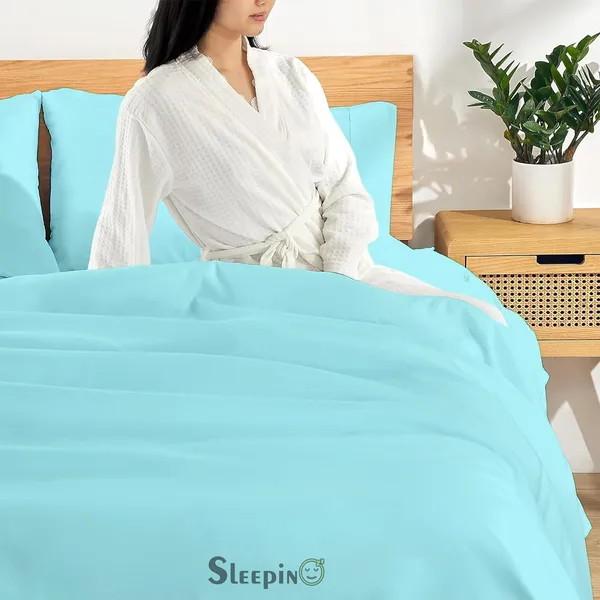 Sky_Blue_Egyptian_Cotton_400TC_Solid_Bedsheet_With_Pillow_Covers