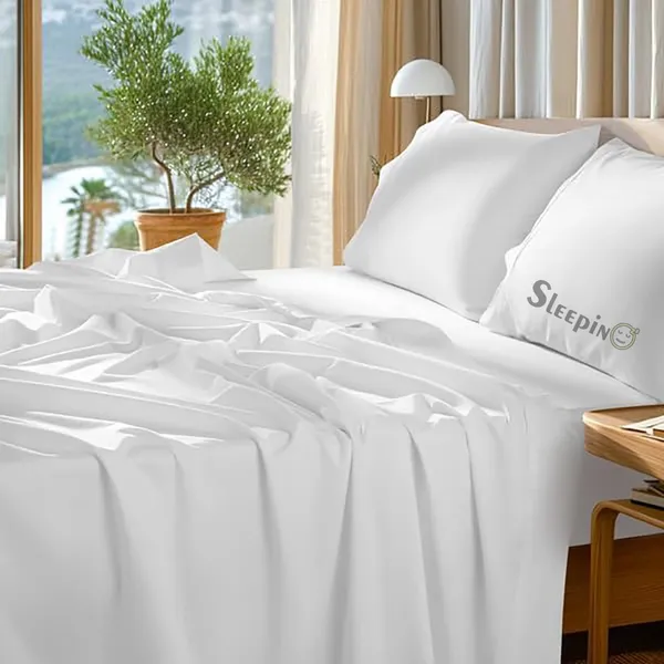 White_Egyptian_Cotton_400TC_Solid_Bedsheet_With_Pillow_Covers