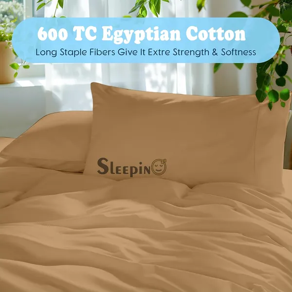 Beige_Egyptian_Cotton_400TC_Solid_Bedsheet_With_Pillow_Covers