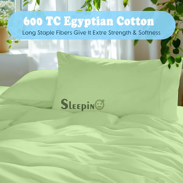 Lime_Green_Egyptian_Cotton_400TC_Solid_Bedsheet_With_Pillow_Covers