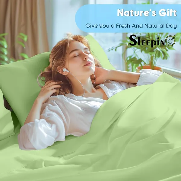 Lime_Green_Egyptian_Cotton_400TC_Solid_Bedsheet_With_Pillow_Covers