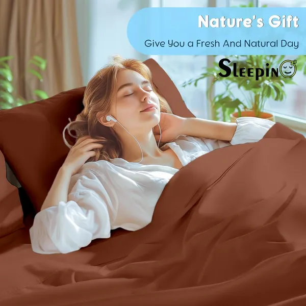 Brown_Egyptian_Cotton_400TC_Solid_Bedsheet_With_Pillow_Covers