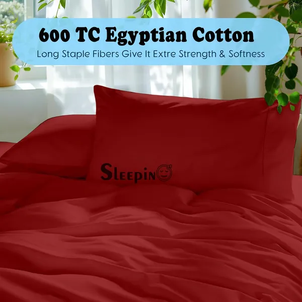 Burgundy_Egyptian_Cotton_400TC_Solid_Bedsheet_With_Pillow_Covers
