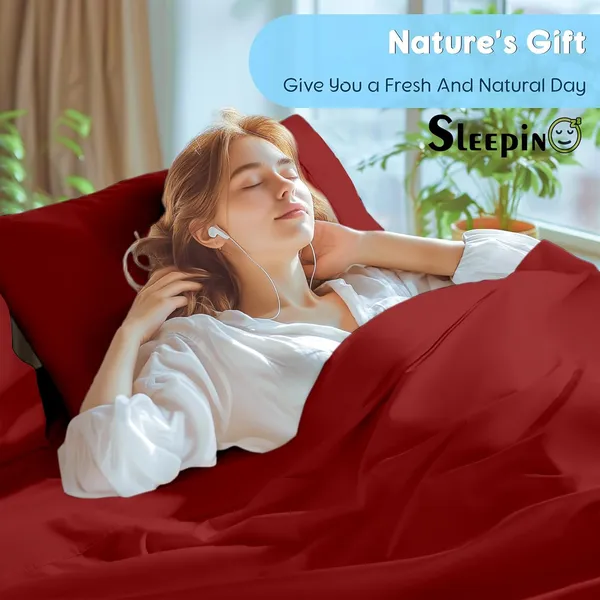 Burgundy_Egyptian_Cotton_400TC_Solid_Bedsheet_With_Pillow_Covers