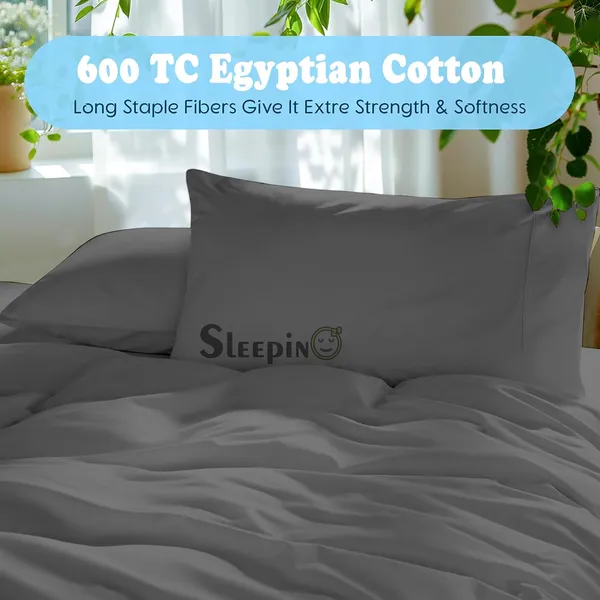 Dark_Grey_Egyptian_Cotton_400TC_Solid_Bedsheet_With_Pillow_Covers