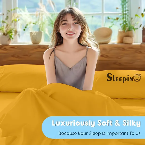 Gold_Egyptian_Cotton_400TC_Solid_Bedsheet_With_Pillow_Covers