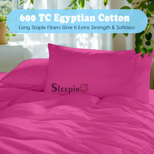 Hot_Pink_Egyptian_Cotton_400TC_Solid_Bedsheet_With_Pillow_Covers