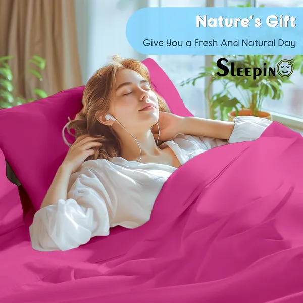 Hot_Pink_Egyptian_Cotton_400TC_Solid_Bedsheet_With_Pillow_Covers