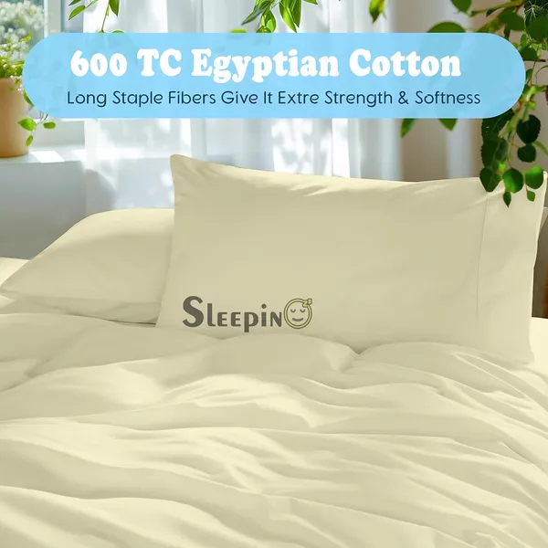Ivory_Egyptian_Cotton_400TC_Solid_Bedsheet_With_Pillow_Covers