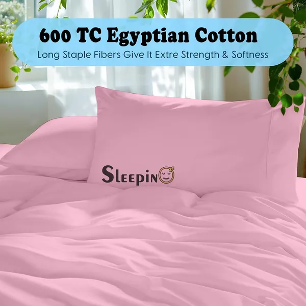Light_Pink_Egyptian_Cotton_400TC_Solid_Bedsheet_With_Pillow_Covers