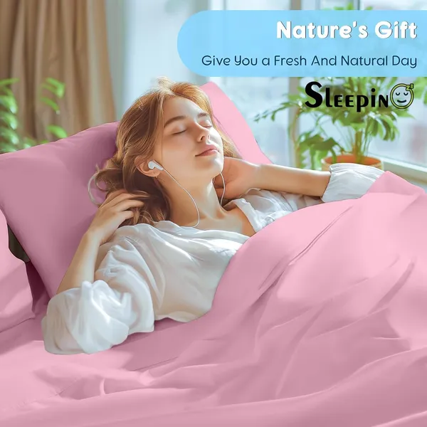 Light_Pink_Egyptian_Cotton_400TC_Solid_Bedsheet_With_Pillow_Covers